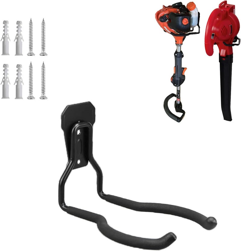 Juformin Garden Power Tool Hanger, Garage Wall Hooks, Weedeater Rack, String Trimmer Hanger, Utility Hooks for Garage Tool Organizers and Storage - Black-1 Pcs - Image 1